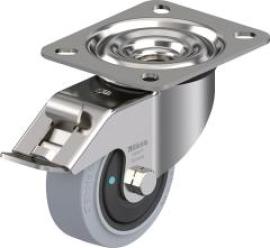 Lenkrolle m. Feststeller Rad-D80mm Gummi LEX-POEV 80KFD-FI-SG Produktbild