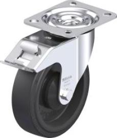 Lenkrolle m. Feststeller Rad-D125mm Gummi L-POEV 125KA-FI Produktbild