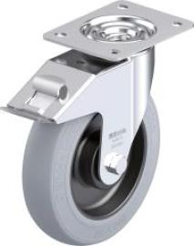 Lenkrolle m. Feststeller Rad-D200mm Gummi LE-POES 200KA-FI-SG Produktbild