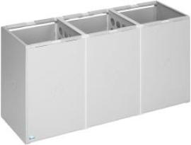 Kunststoffcontainer 60 l 3-fach, ohne Deckel lichtgrau B1060xT405xH570 Produktbild