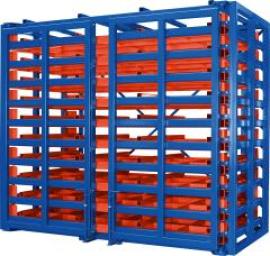 Schubfachregal f Bleche Vorbau klappbar Fachlast 2000kg,Boden gl B2370xT1150xH2310mm Produktbild