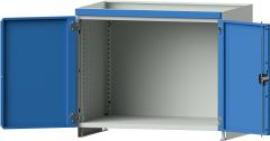 Aufsatzschrank leer B1015 x T720 x H800 mm RAL 7035/5012 mit Türen Produktbild