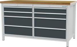 Kastenwerkbank buche MP 8 Schubladen 7035/7016 Traglast 1000kg B1500xT750xH959mm Produktbild