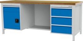 Kastenwerkbank buche MP 4 Schubladen 1 Flügeltür Traglast 1000kg B2000xT750xH959mm Produktbild