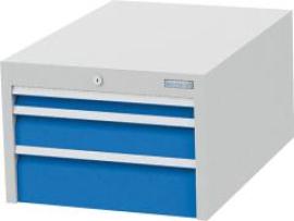Unterhängeschrank 3 Schubladen 7035/5012 Traglast je 35kg B555xT736xH365mm Produktbild