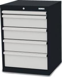 Schubladenschrank B600xT575xH820 mm RAL7016/7035 5 Schubladen Produktbild
