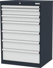Schubladenschrank B700xT575xH1020 mm RAL7016/7035 7 Schubladen Produktbild