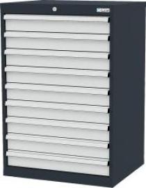 Schubladenschrank B700xT575xH1020 mm RAL7016/7035 9 Schubladen Produktbild