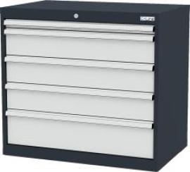 Schubladenschrank B900xT575xH820 mm RAL7016/7035 5 Schubladen Produktbild