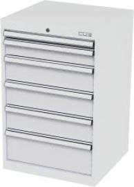 Schubladenschrank B600xT575xH920 mm RAL 7035/7035 6 Schubladen Produktbild