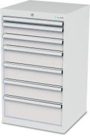 Schubladenschrank B600xT575xH1020 mm RAL 7035/7035 7 Schubladen Produktbild