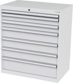 Schubladenschrank B900xT575xH820 mm RAL7035/7035 5 Schubladen Produktbild
