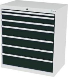 Schubladenschrank B900xT575xH1020 mm RAL7035/7016 7 Schubladen Produktbild