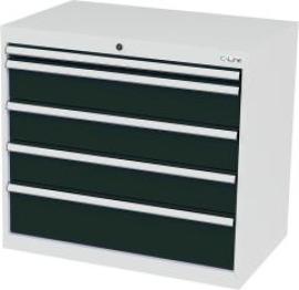 Schubladenschrank B900xT575xH820 mm RAL7035/7016 5 Schubladen Produktbild