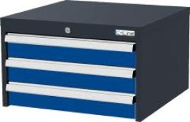 Unterhängeschrank mit 3 Schubladen B600xT575xH380 mm RAL 7016/5010 Produktbild