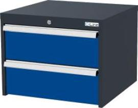 Unterhängeschrank mit 2 Schubladen B600xT575xH480 mm RAL 7016/5010 Produktbild