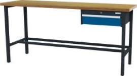 Arbeitstisch mit 1 Schublade B2000xT600xH960 mm RAL 7016/5010 Buche MP Produktbild