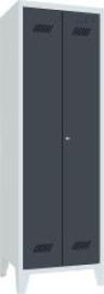 Kleider-/Wäscheschrank Trennwand, 4 Böden auf Füßen RAL 7035/7016 B600xT500xH1850mm Produktbild