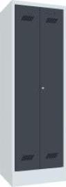 Kleider-/Wäscheschrank Trennwand, 4 Böden auf Sockel RAL 7035/7016 B600xT500xH1850mm Produktbild