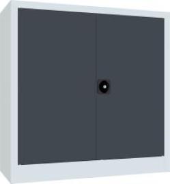 Flügeltürenschrank 2 Einlegeböden a 80kg RAL 7035/7016 B1000xT400xH1000mm Produktbild