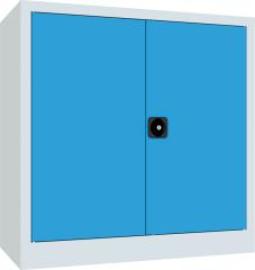 Flügeltürenschrank 2 Einlegeböden a 80kg RAL 7035/5012 B1000xT500xH1000mm Produktbild