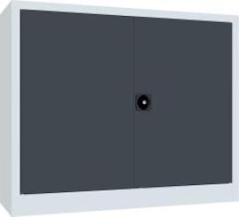 Flügeltürenschrank 2 Einlegeböden a 80kg RAL 7035/7016 B1200xT400xH1000mm Produktbild