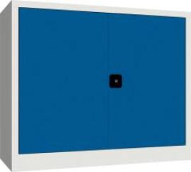 Flügeltürenschrank 2 Einlegeböden a 80kg RAL 7035/5010 B1200xT500xH1000mm Produktbild