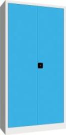 Wertfachschrank mit Schloss, 3 Böden RAL 7035/5012 B1000xT400xH1950mm Produktbild