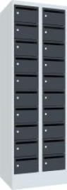 Postverteilschrank 20 Fächer a 220x470x145 RAL 7035/7016 B600xT500xH1850mm Produktbild