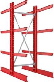 Kragarmregal Grundfeld T1200xH3500mm 3 Kragarmebenen 2-seitig, RAL3000 Produktbild