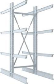 Kragarmregal Grundfeld T1200xH3500mm 3 Kragarmebenen 2-seitig, feuerverzinkt Produktbild