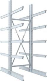 Kragarmregal Grundfeld T1200xH4200mm 4 Kragarmebenen 2-seitig, feuerverzinkt Produktbild