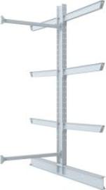 Kragarmregal Anbaufeld T1200xH3500mm 3 Kragarmebenen 2-seitig, feuerverzinkt Produktbild