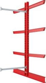 Kragarmregal Anbaufeld T1200xH3500mm 3 Kragarmebenen 2-seitig, RAL3000 Produktbild