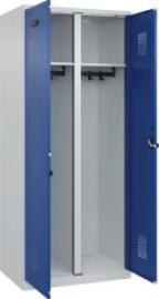 S/W-Gard.-Schrank EVOLO bodenstehend RAL 7035/5010, 2 Abteile B800xT500xH1850mm Produktbild
