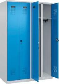 S/W-Gard.-Schrank EVOLO bodenstehend RAL 7035/5012, 4 Abteile B1200xT500xH1850mm Produktbild