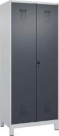 S/W-Gard.-Schrank EVOLO mit 100 mm hohen Füßen RAL 7035/7016, 2 Abteile B800xT500xH1950mm Produktbild