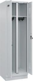 S/W-Gard.-Schrank EVOLO mit 100 mm hohem Sockel RAL 7035/7035, 2 Abteile B600xT500xH1950mm Produktbild