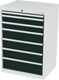 Schubladenschrank B700xT575xH1020 mm RAL7035/7016 7 Schubladen Produktbild