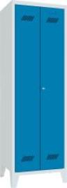 Kleider-/Wäscheschrank Trennwand, 4 Böden auf Füßen RAL 7035/5012 B600xT500xH1850mm Produktbild
