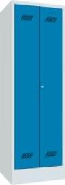 Kleider-/Wäscheschrank Trennwand, 4 Böden auf Sockel RAL 7035/5012 B600xT500xH1850mm Produktbild