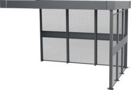 Überdachung CLEVERPARK B2455 x T2245 x H2200 mm Anbaumodul Gitterwände, offen Produktbild