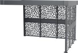 Überdachung CLEVERPARK B3465 x T2420 x H2200 mm Anbaumodul Lasergeschn.-Blech offen Produktbild