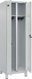 S/W-Gard.-Schrank EVOLO mit 100 mm hohen Füßen RAL 7035/7035, 2 Abteile B600xT500xH1950mm Produktbild