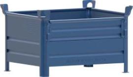 Stapelbehälter RAL5010 B1000xT800xH600 mm Nutzlast0,5t Auflast2,5t mit 1/2 Klappe Produktbild