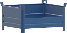 Stapelbehälter RAL5010 B1200xT1000xH600 mm Nutzlast0,5t Auflast2,5t 1 Längsseite halb hoch Produktbild