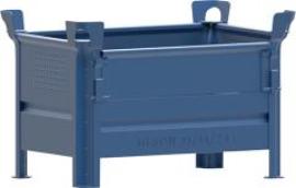 Stapelbehälter RAL5010 B800xT500xH500 mm Nutzlast 1t Auflast 5t mit 1/2 Klappe Produktbild