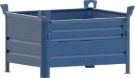 Stapelbehälter RAL5010 B1000xT800xH600 mm Nutzlast 1t Auflast 5t mit 1/2 Klappe Produktbild