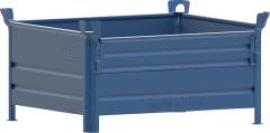 Stapelbehälter RAL5010 B1200xT1000xH600 mm Nutzlast 1t Auflast 5t mit 1/2 Klappe Produktbild