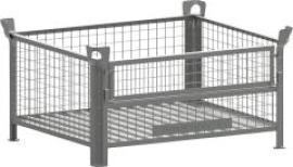 Gitterbehälter RAL7005 B1200xT1000xH600 mm Nutzlast 1t Auflast 4t 1/2 Klappe Produktbild